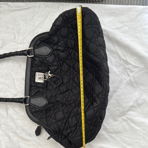Authentic Lady Dior Black Quilted Satchel with Braided Handles black silver - Picture 9 of 10